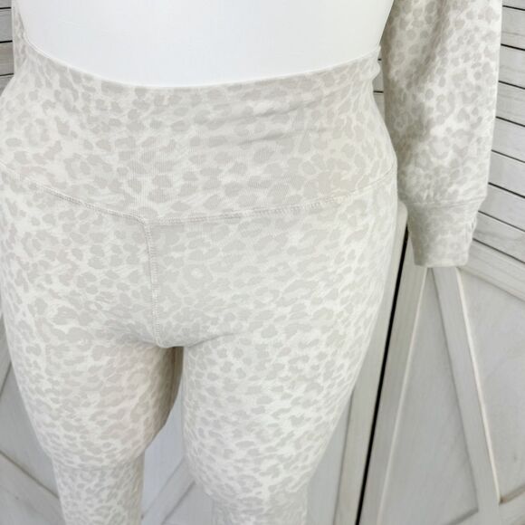 Ragdoll LA Stone Leopard Print Oversized Hoodie Leggings Set Ivory Tan Large - Picture 4 of 14